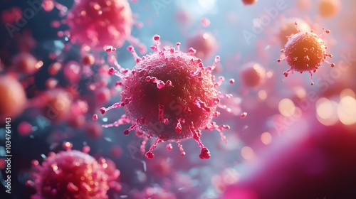 Cg render of t-cells or cancer cells. 