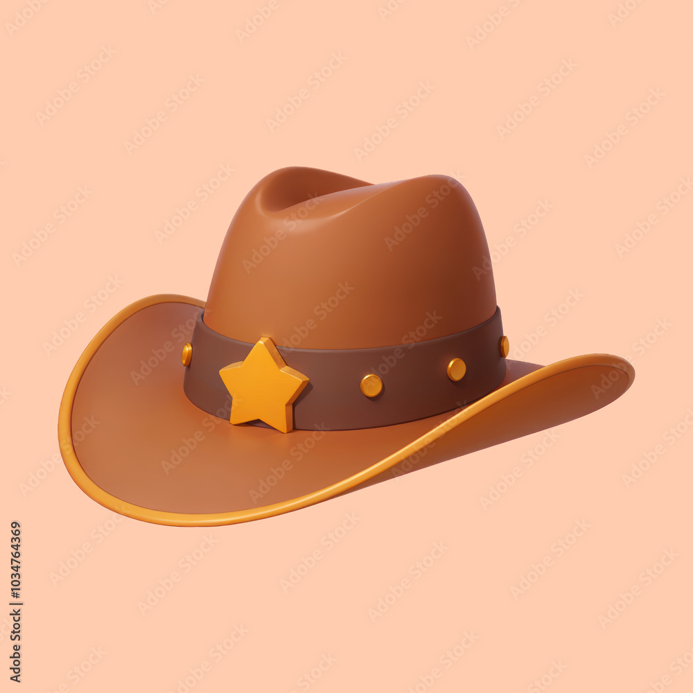 cowboy hat with a star icon cartoon illustration cowboy hat with a star icon cartoon illustration