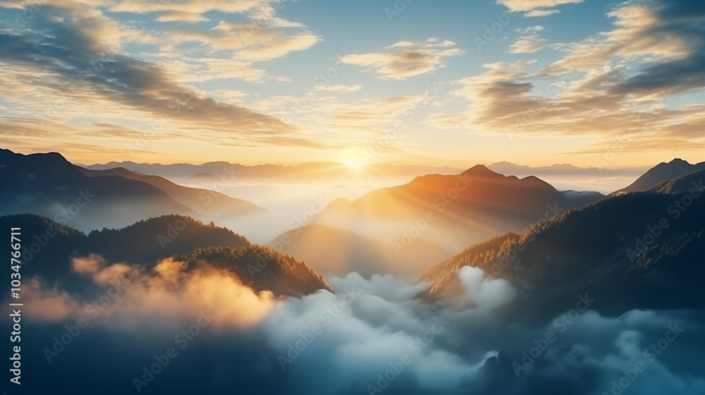 Fototapeta premium sunset over the mountains