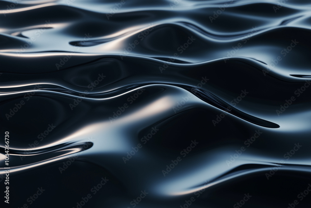 Obraz premium Abstract 3D Rendering of Dark Waves Surface for Futuristic Design Posters and Banners
