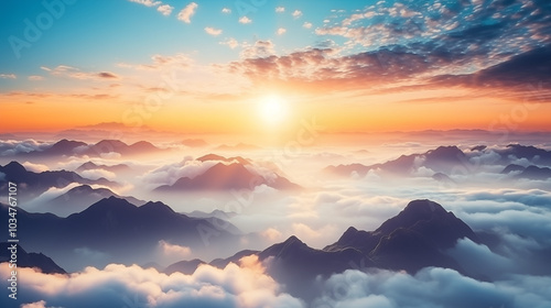 sunset over the mountains