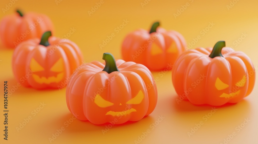 Candies in the shape of pumpkins for Halloween, created with Generative AI technology. Candies in the shape of pumpkins for Halloween, created with Generative AI technology.