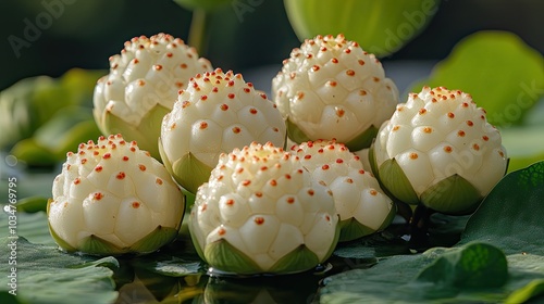 makhan commonly known as fox nuts or lotus seeds are nutritious seeds harvested from the euryale ferox plant member of the water lily family predominantly grown in asian wetlands and ponds photo