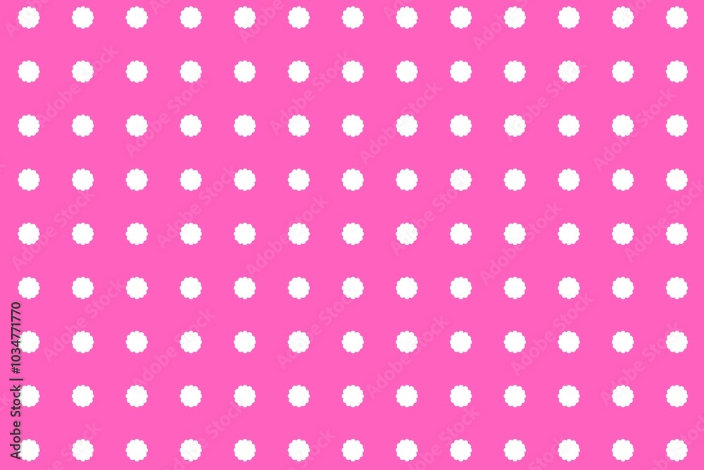 Pink background, abstract background, pink background with flower shape, pink background with dots, background, seamless pattern with white flowers, wrapping, for your design, pink, fabric, card Pink background, abstract background, pink background with flower shape, pink background with dots, background, seamless pattern with white flowers, wrapping, for your design, pink, fabric, card