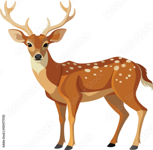 Wallpaper Mural deer cartoon vector illustration. Torontodigital.ca