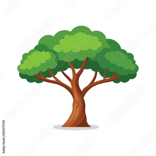 Ironwood tree isolated flat vector illustration on white background.