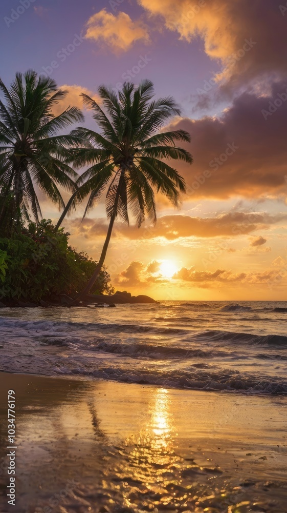 Obraz premium sunset at the beach