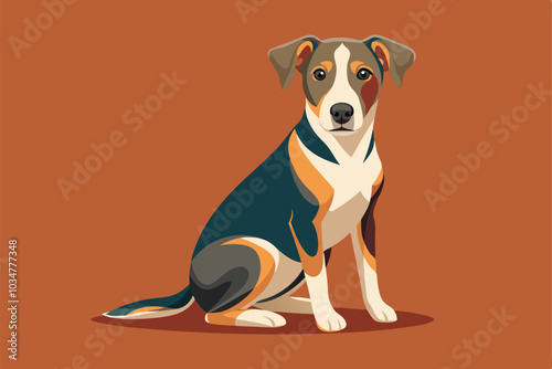 dog with bone vector illustration. photo