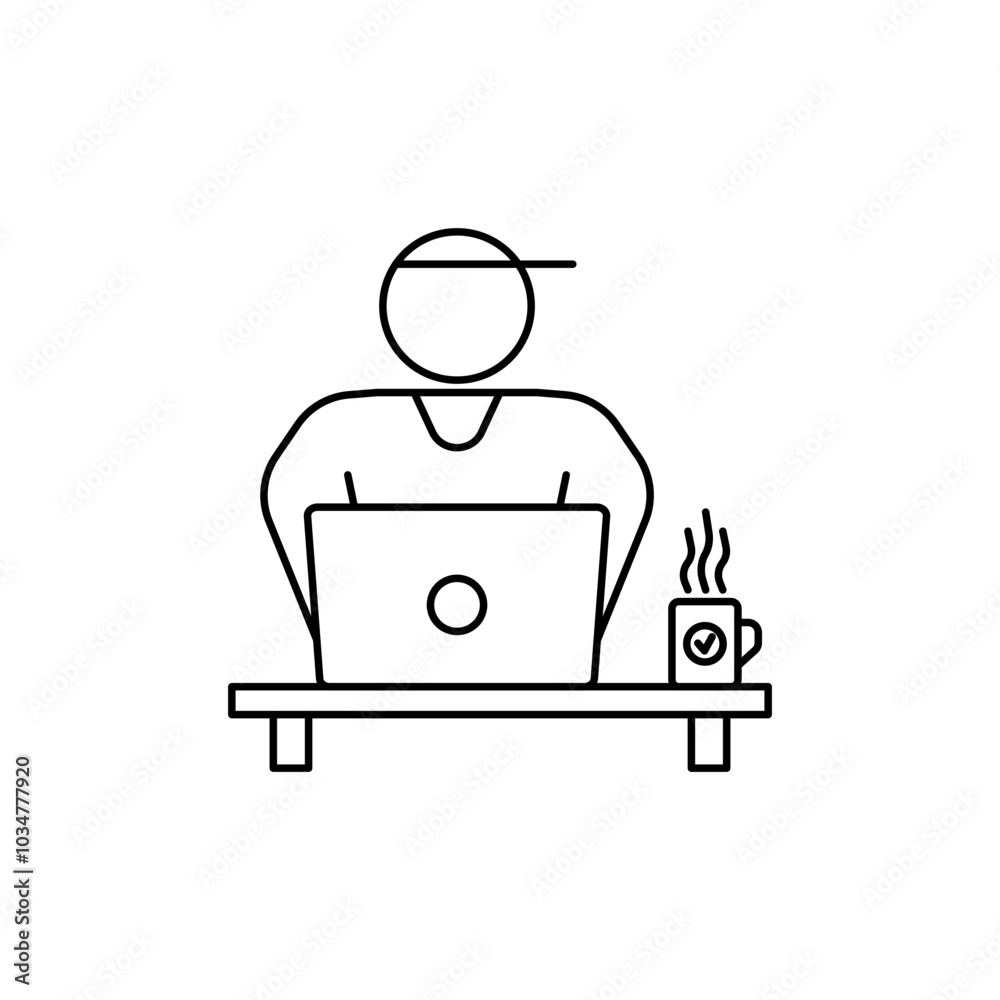 Productivity icon using laptop, computing icon. Productivity icon using laptop, computing icon.