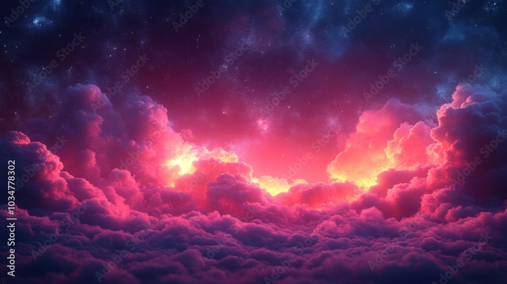 A Stunning 3D Rendering of an Abstract Futuristic Background Featuring Neon Galaxies, Perfect for Tech and Creative Projects A Stunning 3D Rendering of an Abstract Futuristic Background Featuring Neon Galaxies, Perfect for Tech and Creative Projects