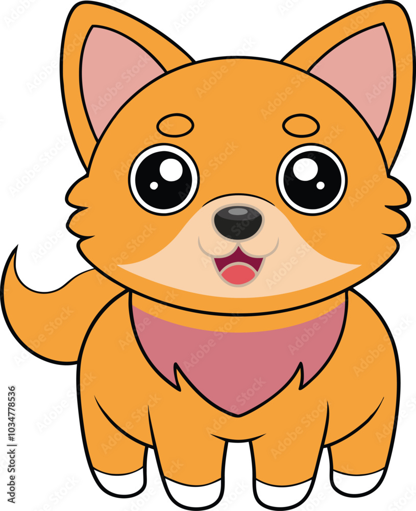 Cartoon puppy standing, Portrait of cute little stray dog. Dog friend. Vector illustration. Cute cartoon dog or puppy character design with flat color. Happy Street Cartoon puppy standing, Portrait of cute little stray dog. Dog friend. Vector illustration. Cute cartoon dog or puppy character design with flat color. Happy Street