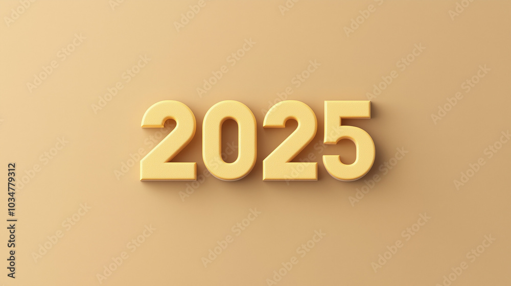 The artwork features bold, stylized yellow numbers indicating 2025 against a minimalist brown background, ideal for use in creative projects or promotional materials The artwork features bold, stylized yellow numbers indicating 2025 against a minimalist brown background, ideal for use in creative projects or promotional materials