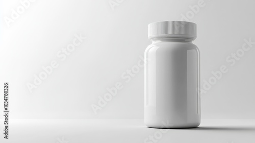 Minimalist Pharmaceutical Bottle on White Background