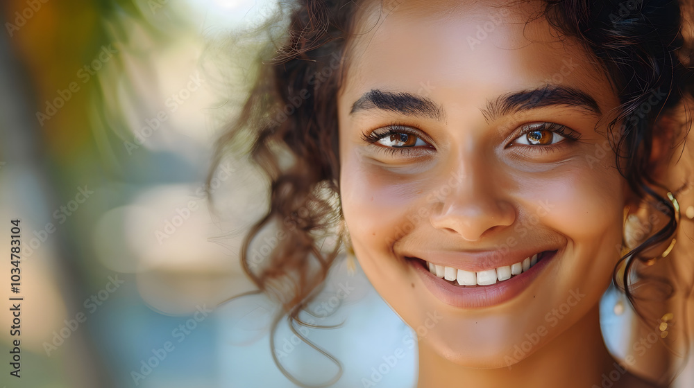 Closeup of Smiling Young Beautiful Indian Woman Closeup of Smiling Young Beautiful Indian Woman