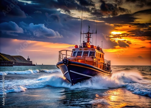 Royal National Lifeboat in Folkestone: A Stunning Low-Light Photography Showcase photo