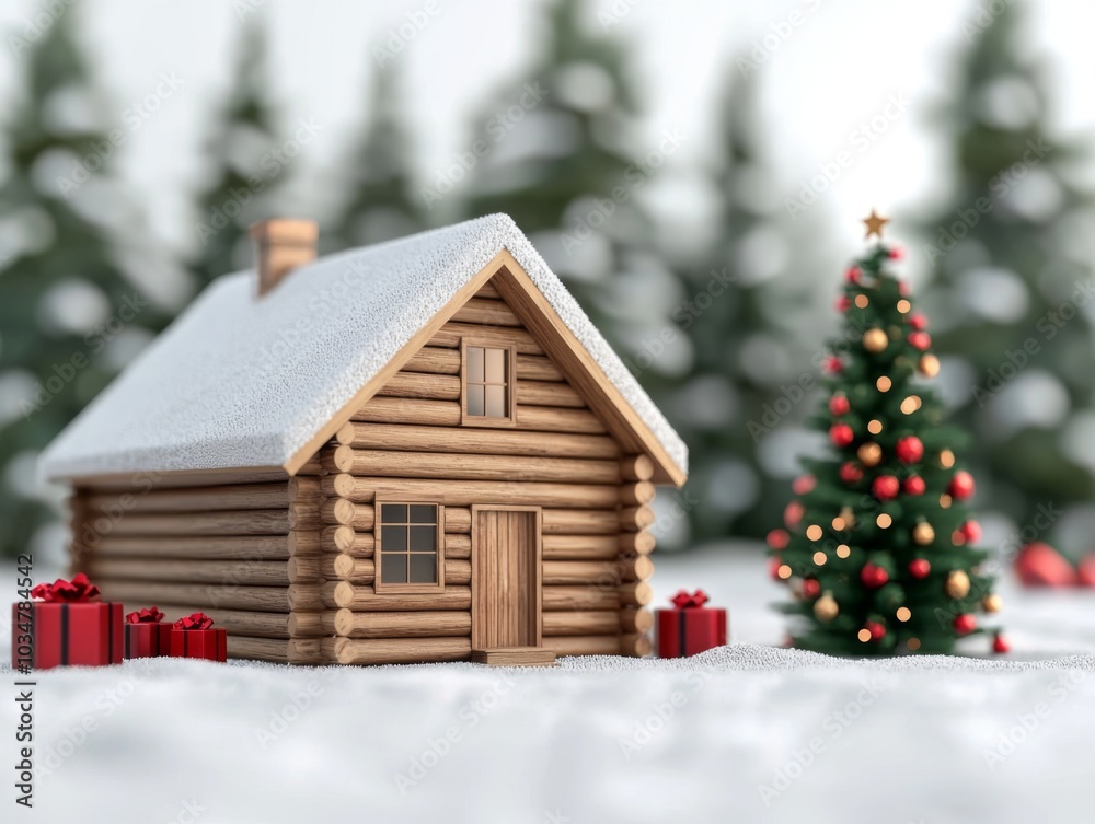 Rustic Cabin with Handmade Christmas Decorations Rustic Cabin with Handmade Christmas Decorations