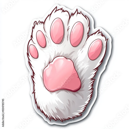 Cute Cat Paw Print Illustration - Adorable Animal Foot Design photo