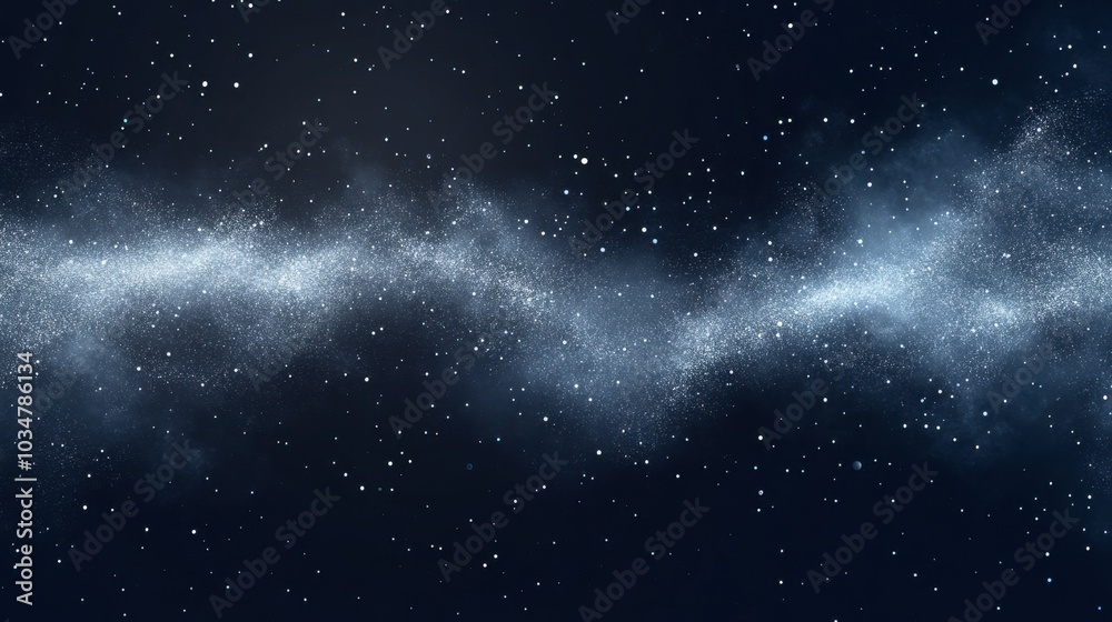 Naklejka premium Starry Night Sky with Cosmic Dust and Stars