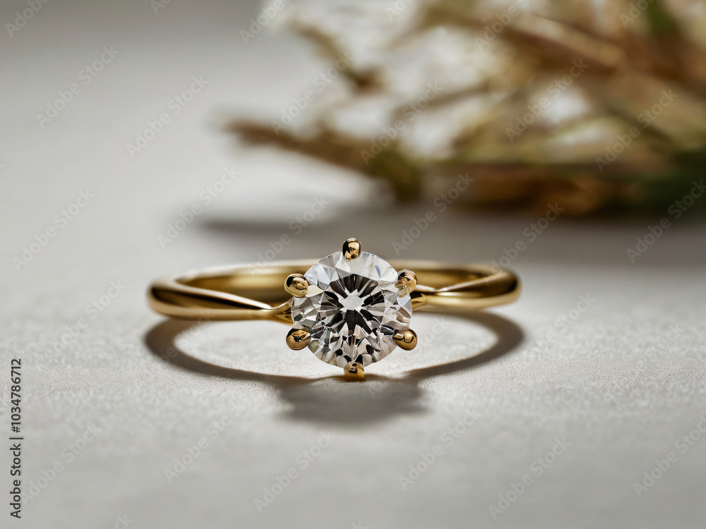 Wedding ring adorned with a dazzling diamond. Wedding ring adorned with a dazzling diamond.