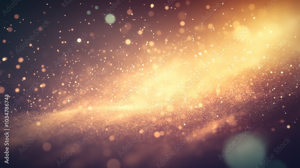 Obraz premium Sparkling Golden Particles in Soft Light Background