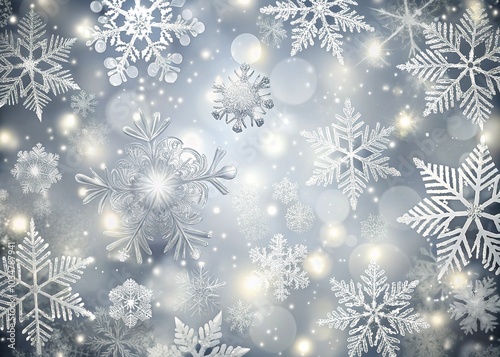 Silver Christmas Product Background with Snowflakes