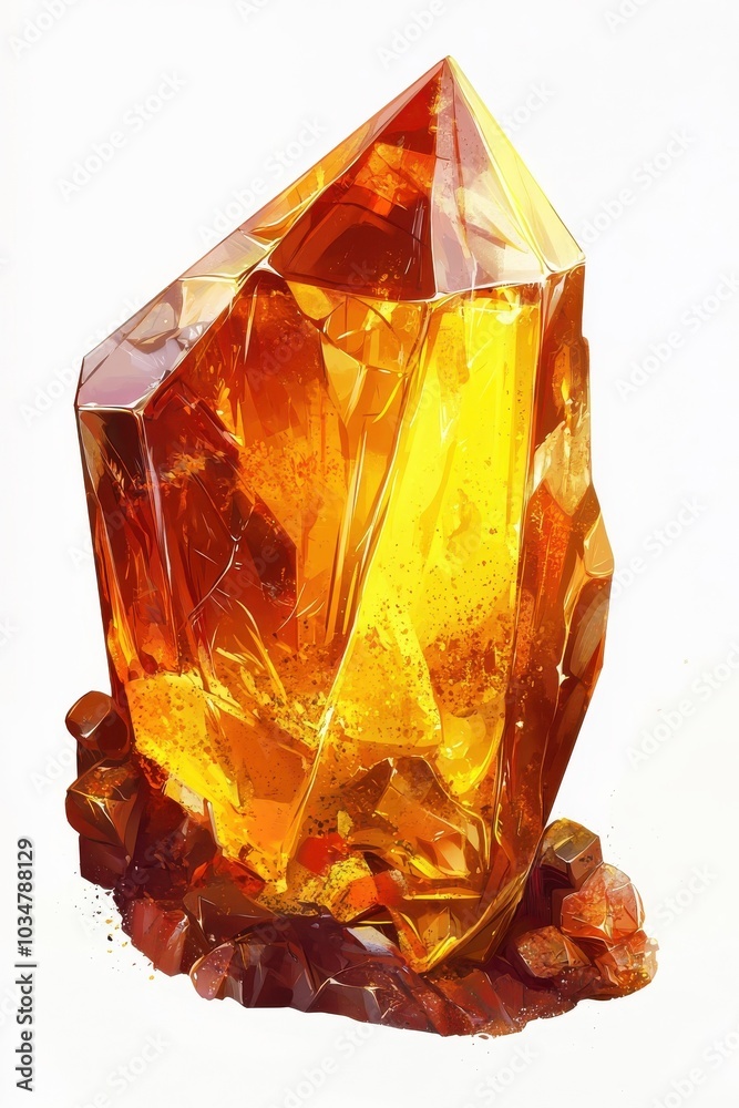 Flat style amber illustration, isolated on a white background. Flat style amber illustration, isolated on a white background.