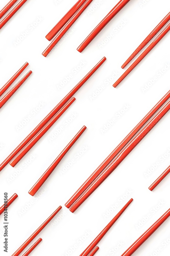Flat style seamless chopsticks pattern, isolated on a white background. Flat style seamless chopsticks pattern, isolated on a white background.