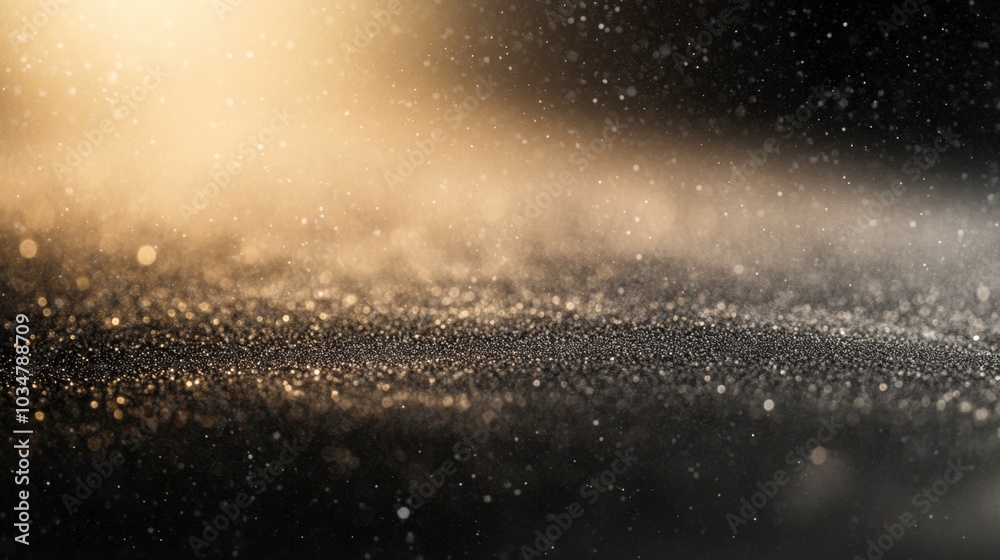 Fototapeta premium Soft Glowing Dust Particles on Dark Surface