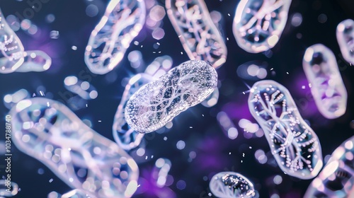 Ancient microbes under microscope reveal intricate cellular structures, showcasing their mysterious and ancient nature, ideal for scientific and educational content.