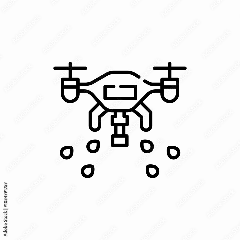 drone farm watering icon sign vector drone farm watering icon sign vector