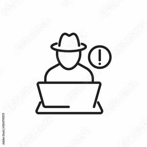 laptop anonymous incognito icon sign vector