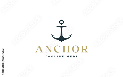 anchor logo design vector illustration