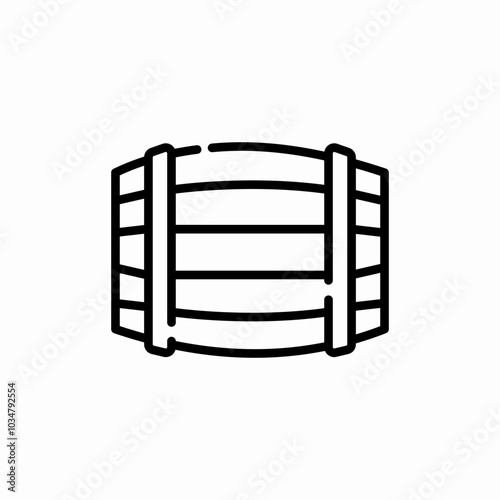 wooden barrel icon sign vector