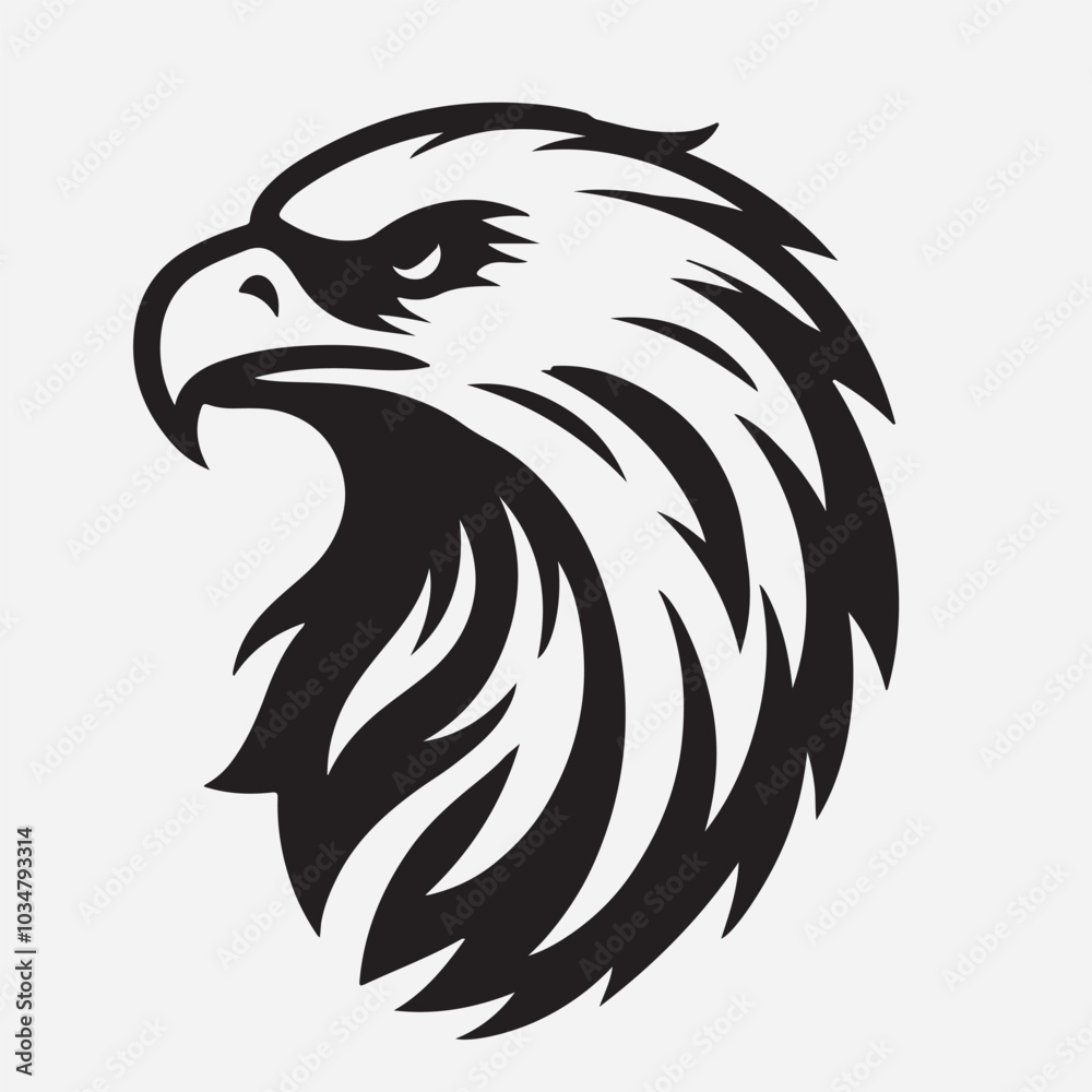 Eagle head silhouette logo iconic isolated image Eagle head silhouette logo iconic isolated image