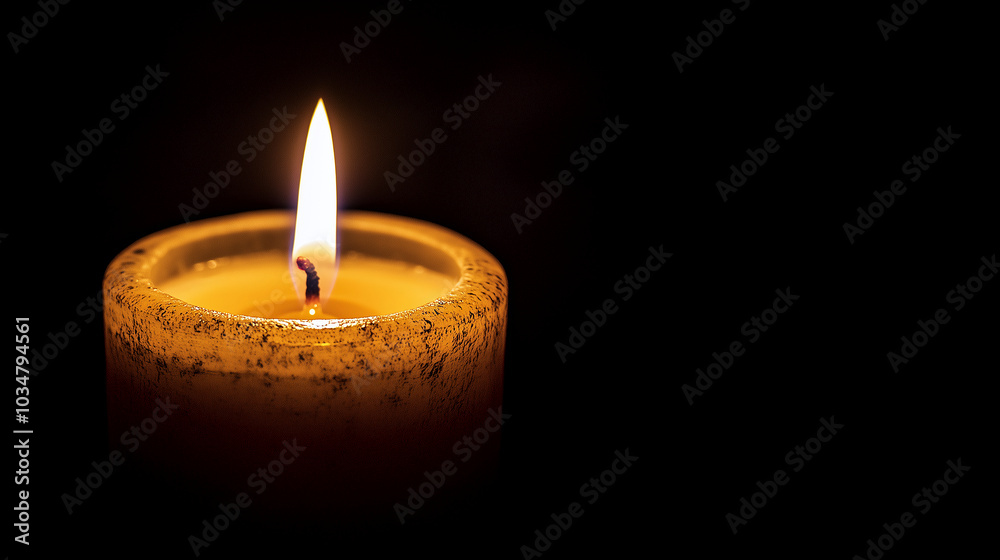 Tip of candle lit in a very dark environment Tip of candle lit in a very dark environment