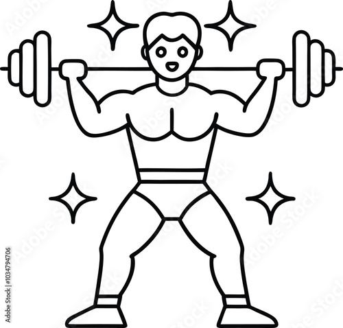 weight lifting muscle man or bodybuilder weightlifting weights in silhouette on white background