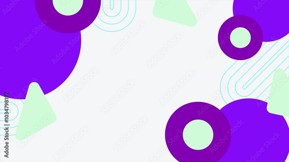 modern minimalist geometric animation with circles and shapes seamless motion 4k video background pop art design white purple green modern minimalist geometric animation with circles and shapes seamless motion 4k video background pop art design white purple green