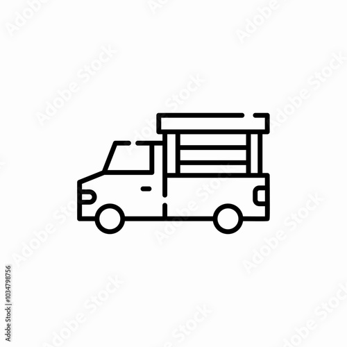 farm truck icon sign vector