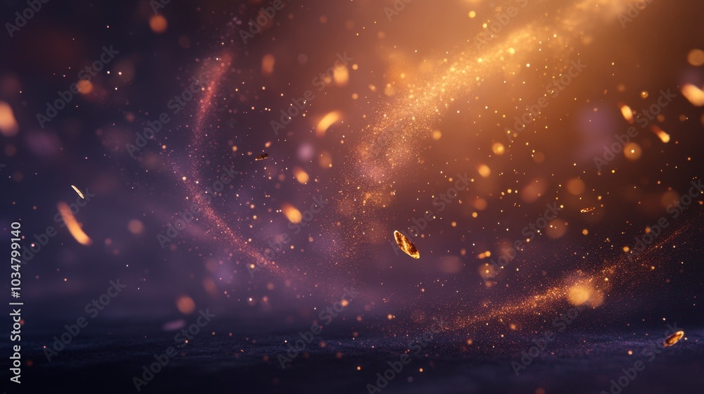 Naklejka premium Abstract Sparkle with Warm Glowing Particles