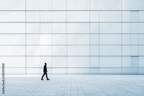 Silhouette of person walking 