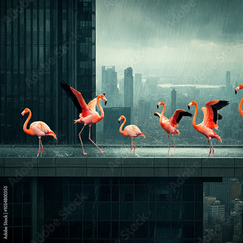 group of flamingos