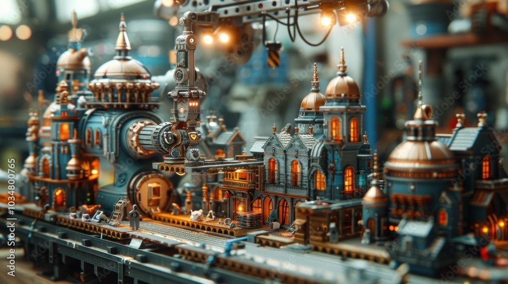 Obraz premium Steampunk City Model