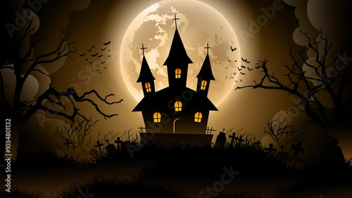 Spooky Night Awaits Join the Halloween Party! 4k Video Animation Background without text