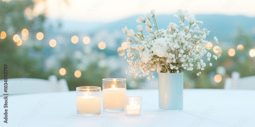 custom made wallpaper toronto digitalElegant Rooftop Anniversary Dinner with Candles and Romantic City Skyline at Night