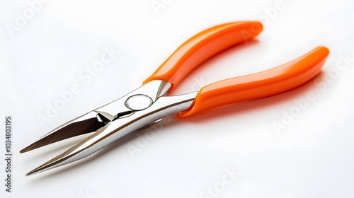 Orange Pliers isolated on white background. 