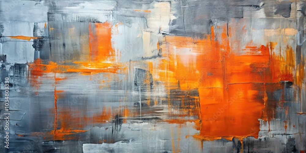 abstract modern art drawn with broad large strokes oil painting gray and orange colors Point of View abstract modern art drawn with broad large strokes oil painting gray and orange colors Point of View