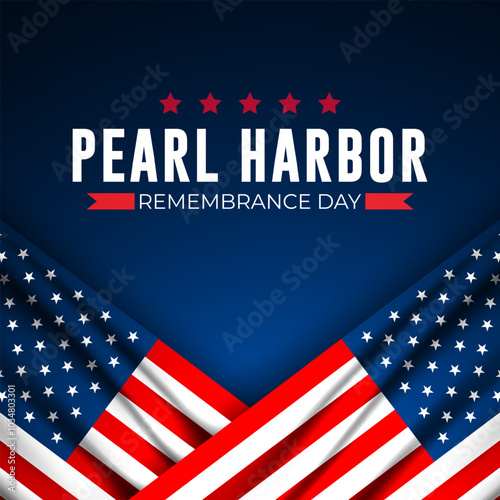 National Pearl Harbor Remembrance Day December 7 background Vector Illustration 