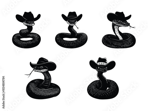 Cowboy Snake Silhouette - Wild West Concept Art
 photo