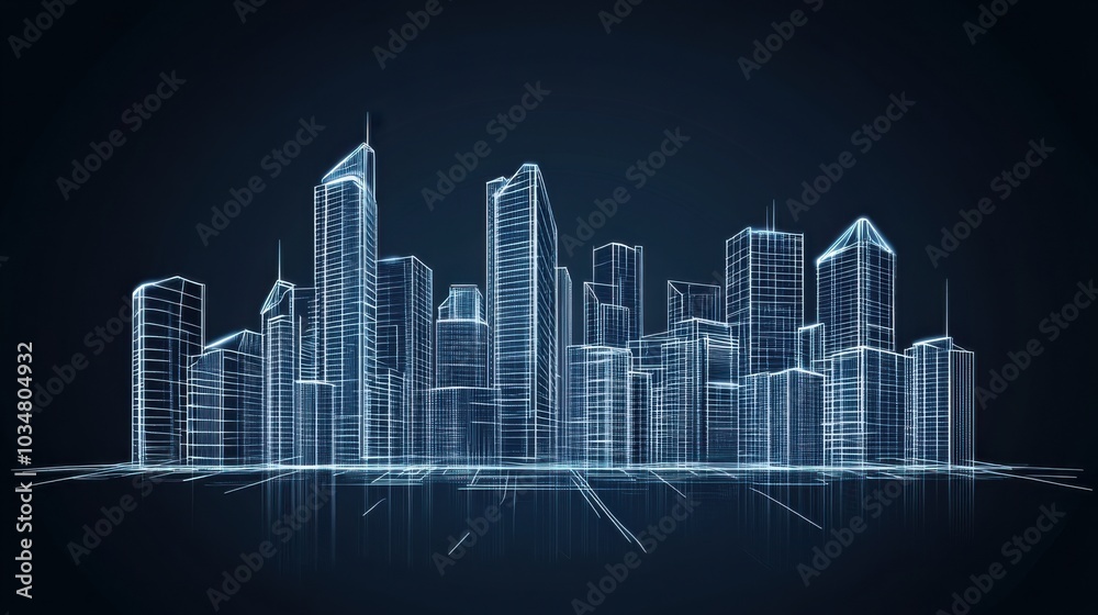 Futuristic Cityscape High Resolution Vector Drawing Futuristic Cityscape High Resolution Vector Drawing
