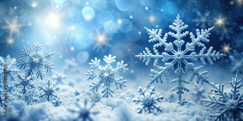 abstract winter background with snowflakes Macro